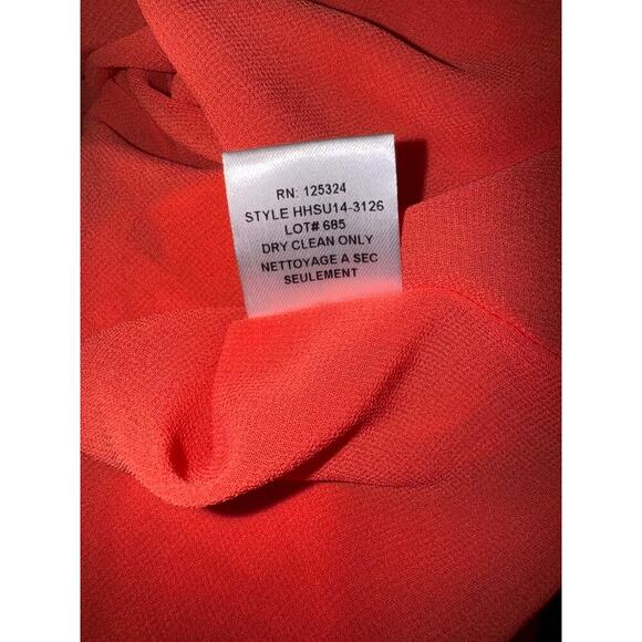 Haute Hippie Silk Maxi Dress, M, ruffles, hi-low, Orange, spaghetti Strap - Picture 5 of 6